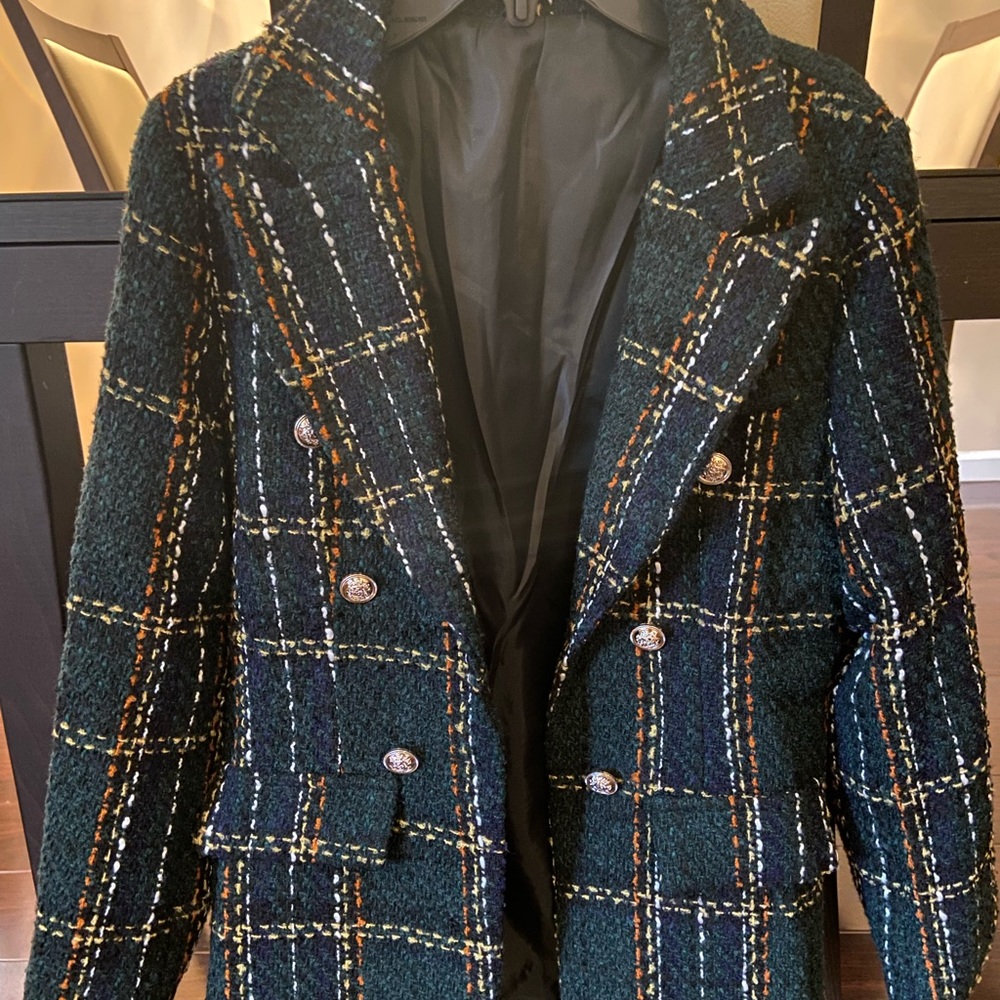 Tweed green blazer- size Small